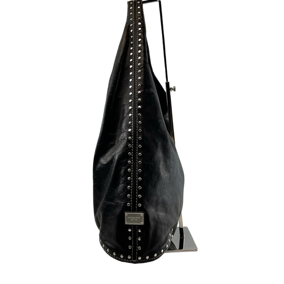 MICHAEL Michael Kors Large Astor Hobo Soft Leather in Black Silver Studs Rivets - Picture 3 of 11